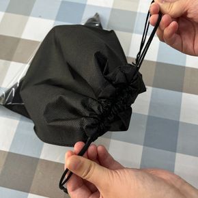 투명창 부직포 신발주머니 블랙