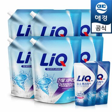 애경 액체세제 리큐 베이직(일반/드럼) 2Lx6개+세제300ml2개