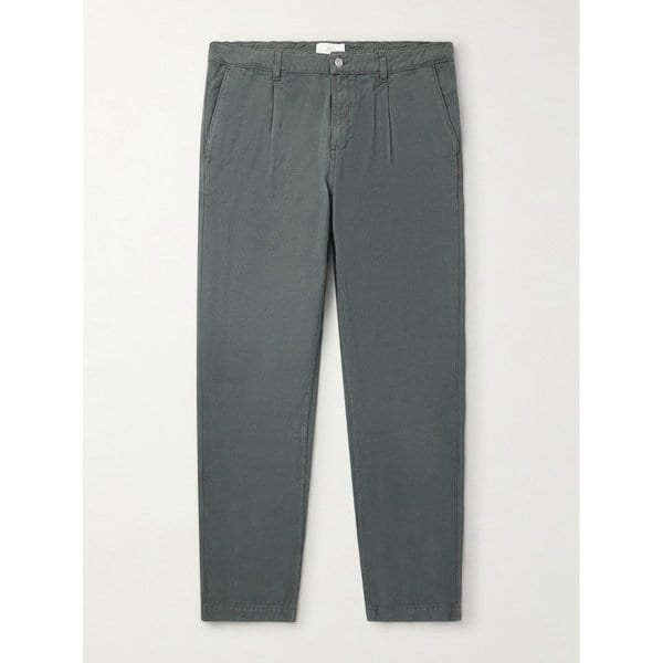 미스터 피 다니엘 테이퍼드 플리츠 코튼 캔버스 트라우저 46376663162889171