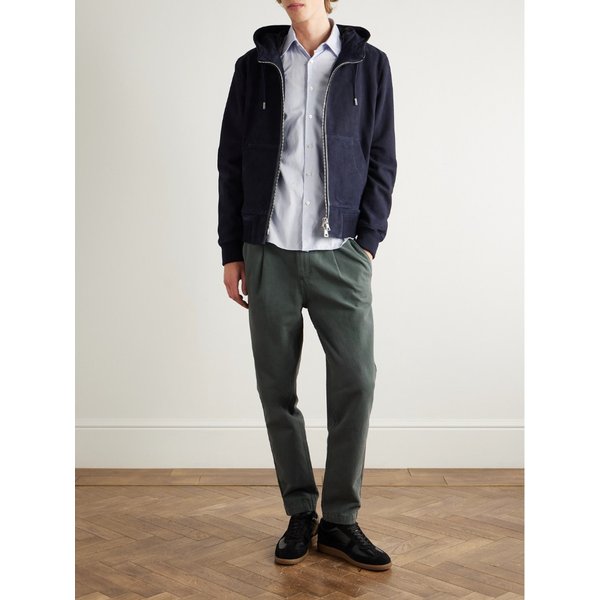 미스터 피 다니엘 테이퍼드 플리츠 코튼 캔버스 트라우저 46376663162889171