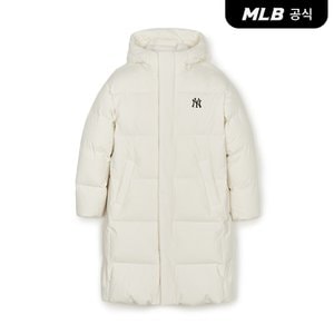 MLB [코리아공식] 베이직 빅레터링 후드 롱패딩 NY (Cream)