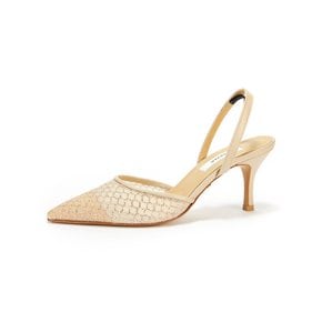 Glitter Mesh Slingback_Glitter Beige