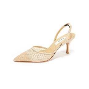 Glitter Mesh Slingback_Glitter Beige