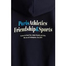 프린트 디테일 후드티 네이비 블루/Paris Athletics 1241655007