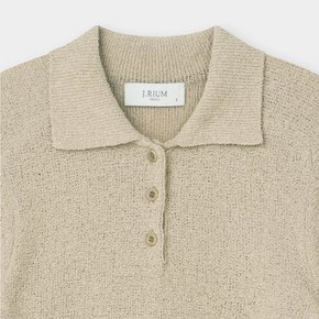 [25SS] 메이 폴로넥 하프 슬리브 탑 베이지