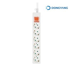  동양전자산업 6구 양극 차단형 멀티탭 화이트 DYM-G6C(SC)-050 (5m)