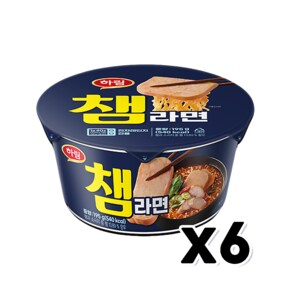 하림 챔라면 컵용기면 195g x 6개