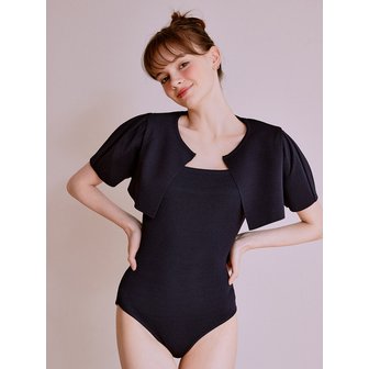 리엘 [리퍼브]Bebe knit swimwear set (navy)