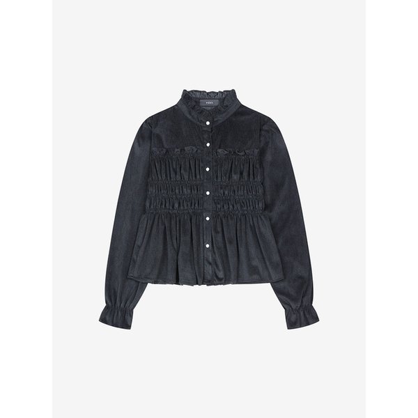 벨벳 코듀로이 프릴 진주 블라우스 (TLBAY7448)