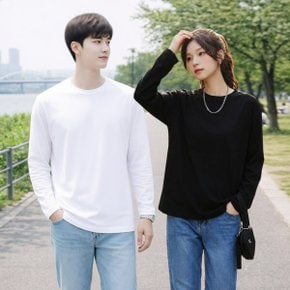 (2장이상무배)텐제로 남녀공용 사계절 매일입는 순면 긴팔면티셔츠 이너티 2컬러 95-110 TZ26TL01(U)