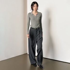 WOMAN 텐셀 리브드 카라 가디건 [GREY] / WBE1L04525