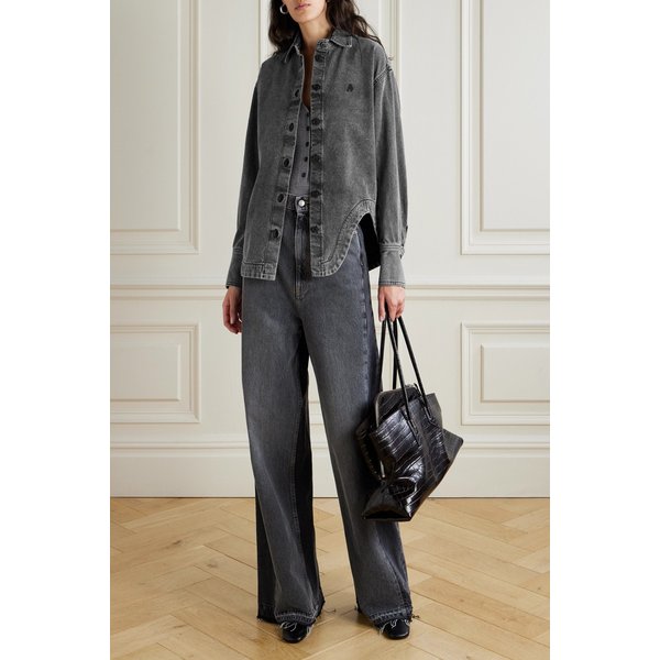 엘리자 어시메트릭 자수 데님 셔츠 46376663162988552