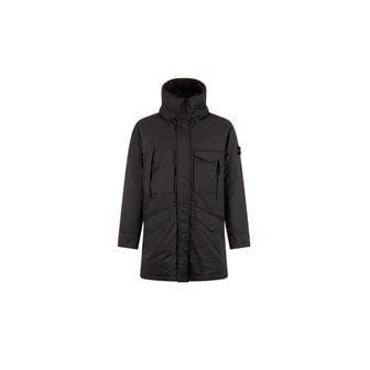 스톤아일랜드 [스톤 아일랜드] 14주년 와펜 패치 오파크 후드 롱 패딩 자켓 블랙 771570821 V0029