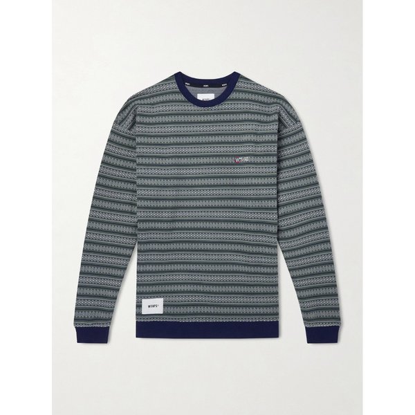 로고 아플리케 스트라이프 코튼 저지 티셔츠 46376663163041754