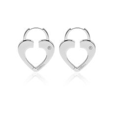 Heart lock earring (WG) (300013)