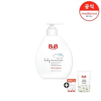 비앤비 ) 베이비 샴푸&바스 200ml+비건 800ml 세제 1입