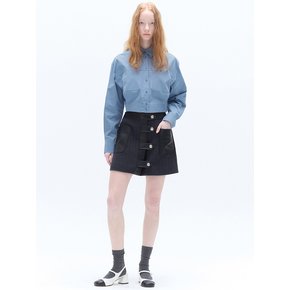 BOLD BUTTON MINI SKIRT_NAVY