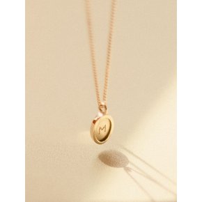 [14K] Oval Initial Necklace GN6