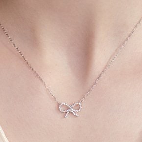 [케플러 김다연 착용][sv925] plain cubic ribbon necklace