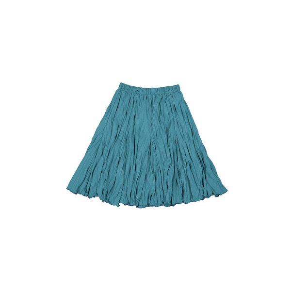 Wave Crinkled Gored Skirt (blue green)