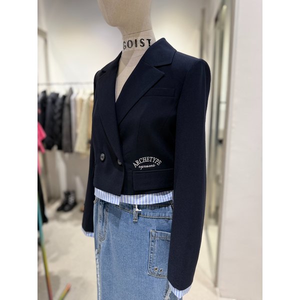 [여주점] 셔츠배색 탈부착 숏 자켓 ES2TJ900