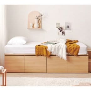 스테디 심플 도어벙커수납 학생용 슈퍼싱글 침대프레임(3색) 기숙사 숙면 빈티지 수퍼