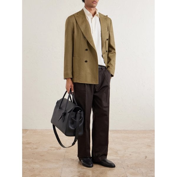 NN.07 Kay 1420 와이드 플리츠 코튼 블렌드 트윌 팬츠 46376663163026357