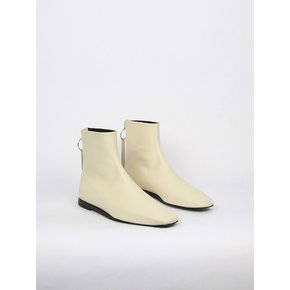 Bella Flat Ankle Boots Cream