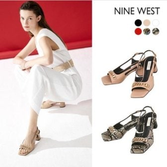 NINE WEST 양가죽 체인 샌들 NW043_P345501123