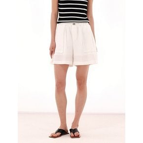 Linen Bending Short Pants _White