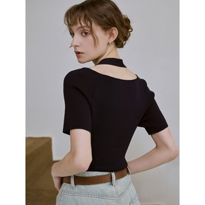 Square halter neck strap knit (2color)