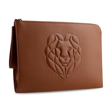 헨리스튜어트 라이언 엠블럼 천연소가죽 클러치 브라운 HENRYSTUAR clutch BR