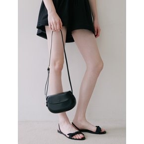 Glossy Flap Mini Bag - Black