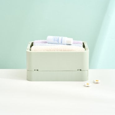 모던하우스 깔끔 폴딩바스켓 S 소프트그린 18.8x13.8x9.5cm