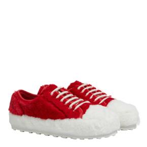 Womens Fluffy Sneakers (Red/White)