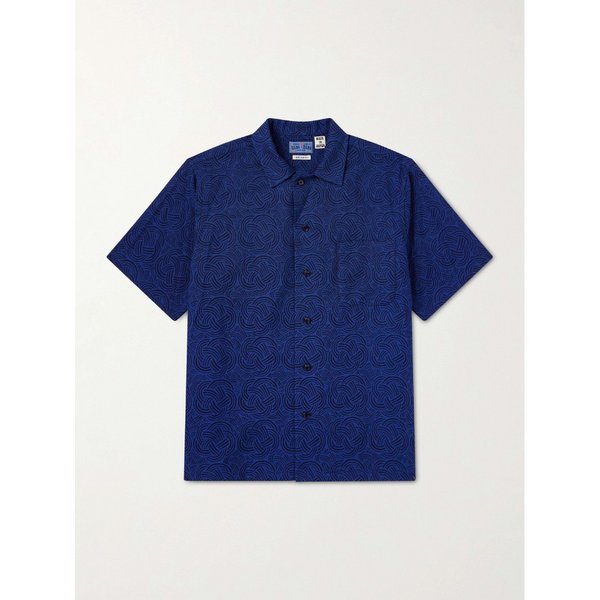 블루블루재팬 캠프 칼라 코튼 자카드 셔츠 46376663162963368