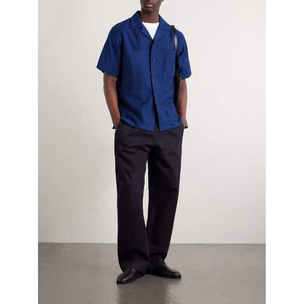 블루블루재팬 캠프 칼라 코튼 자카드 셔츠 46376663162963368