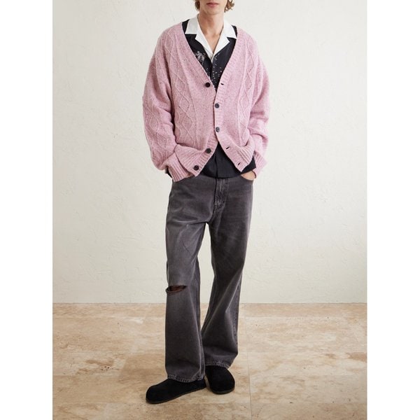 마나키 키아누 케이블 니트 울 블렌드 가디건 46376663162882404