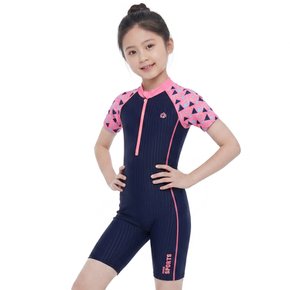 쿠기 여아동 집업 반팔 반전신 실내수영복 KG-M686