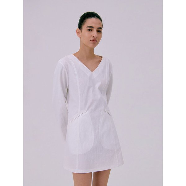 V-neck Mini Dress_White