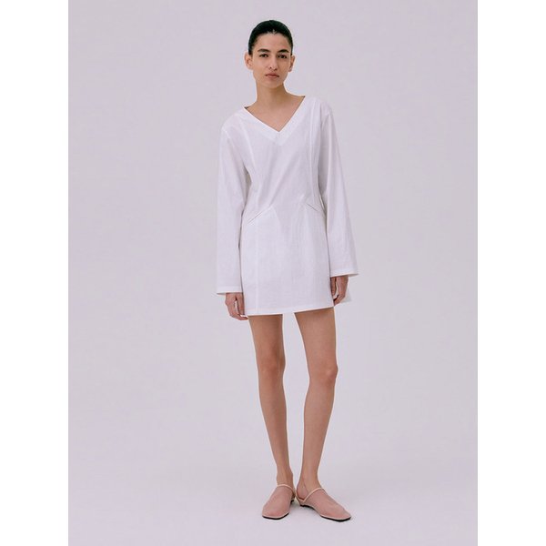 V-neck Mini Dress_White
