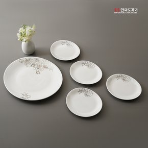 한국도자기 플래티늄로즈 뷔페세트 5p 본차이나 식기 그릇