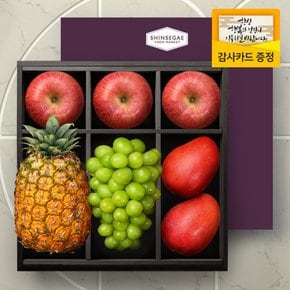 [산지직송] 브리즈 3호 과일 선물세트 샤인1입 파인1입 애망2입 사과3입 4.3kg (보자기 포장)