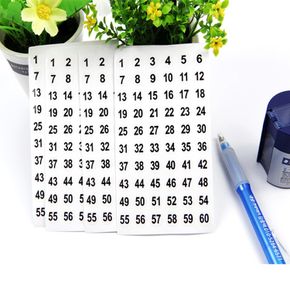 펀앤쇼핑 숫자스티커 원형 검정 라커 넘버링 라벨 1-60 1P 투명숫자스티커 숫자스티커
