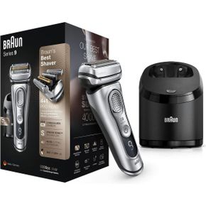 영국 브라운 시리즈9 Braun Series 9 Electric Shaver With Clean Charge Station 레더 Case Fla