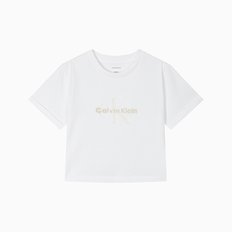 여성 리퀴드 CK 크롭 반팔 티셔츠(47AB814)