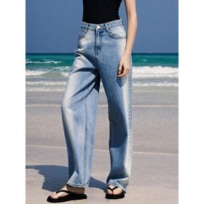 Vintage Line Washing Wide Denim Pants