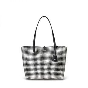 우먼 Lauren Ralph Lauren Faux-Leather 리버서블 양면 토트백 - Glenplaid/Houndstooth/블랙 88