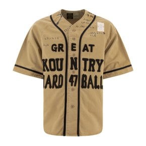 [해외배송] 캐피탈 Great Kountry Distressed 베이스볼 반팔셔츠 EK 1615SS BEIGE