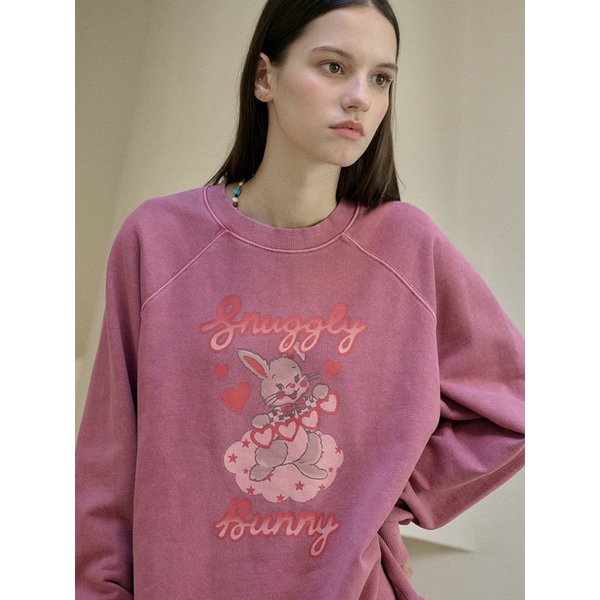 버니포하트 레글런 피그먼트 맨투맨 더스티핑크